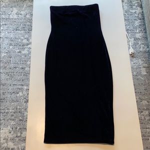 Blue velvet bodycon dress